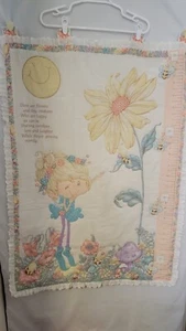 Vintage Herself the Elf Stoff Wachstumstabelle Blumen und Bienen Wandbehang - Bild 1 von 9