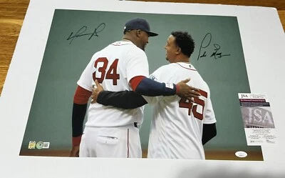 David Ortiz & Pedro Martinez Boston Red Sox Signed 16x20 Photo JSA/BAS MLB - Image 1 of 4