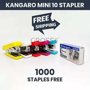 KANGARO MINI 10 STAPLER WITH STAPLE REMOVER HOOK + FREE 1000 STAPLES HOME OFFI - Picture 1 of 8