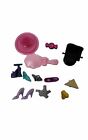 Vintage Lot Of Barbie Shoes & Misc. Accessories (1 Pair Of Matching Lavender Hig