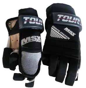 Black Hockey Gloves Guards Pads Tour MSX Shock System Size Small - Picture 1 of 6
