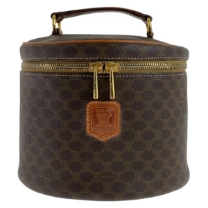 CELINE vintage Macadam Handbag vanity bag Brown Gold Hardware PVC/leather - Picture 1 of 10