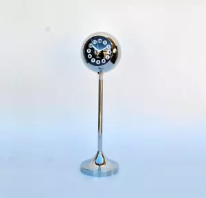 Space Age Ball Clock watch Silver with alarm and light eye - Picture 1 of 10