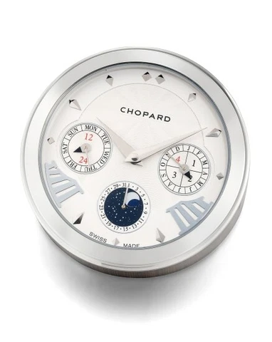 CHOPARD LUNA D'ORO PERPETUAL FULL CALENDAR SILVER PLATED TABLE CLOCK CHP02368 Cover