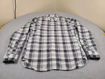 FOSSIL 54 Shirt Mens Medium Gray Plaid Classic Fit Long Sleeve Casual - Image 1 of 4