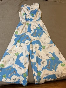 Mono floral azul y blanco HILO HATTIE de Evelyn Margolis de colección para mujer talla 16 - Imagen 1 de 7