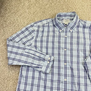 LL Bean Traditional Fit Hemd Herren Größe L blau weiß kariert langarm - Bild 1 von 12