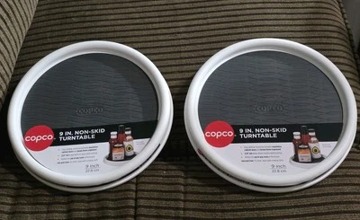 Copco Set of 2 9-inch Non-Skid Pantry Cabinet Lazy Susan Turntable - Image 1 of 4