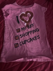 I Love My BFF, Shopping And Cupcakes Girls Shirt - Picture 1 of 3