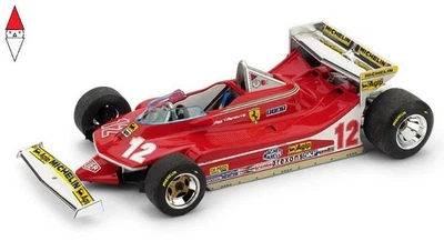 1/43 BRUMM FERRARI F1  312T4 N 12 MONACO GP 1979 GILLES VILLENEUVE RED - Immagine 1 di 3