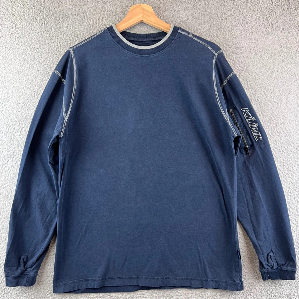 Camiseta Kuhl Kommando Cuello Redondo Manga Larga 100% Algodón Orgánico Azul Mediana Foto 1 de 4