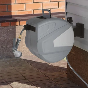 Garden Hose Plastic 100-Ft Wall-Mount Hose Reel - Picture 1 of 12