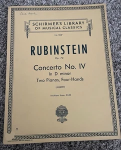 Rubinstein Op. 70 Konzert Nr. IV D-Moll Klavier Schirmer Band 1047 Noten - Bild 1 von 6