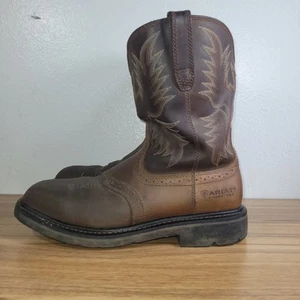 Ariat Work Boots Mens 9.5 EE Steel Toe Western ASTM F2413-18 M/I/C EH Leather - Picture 1 of 14