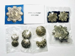 Garda Siochana 1940’s Early Irish Police Service Badge Group & Buttons Set RARE - Picture 1 of 10