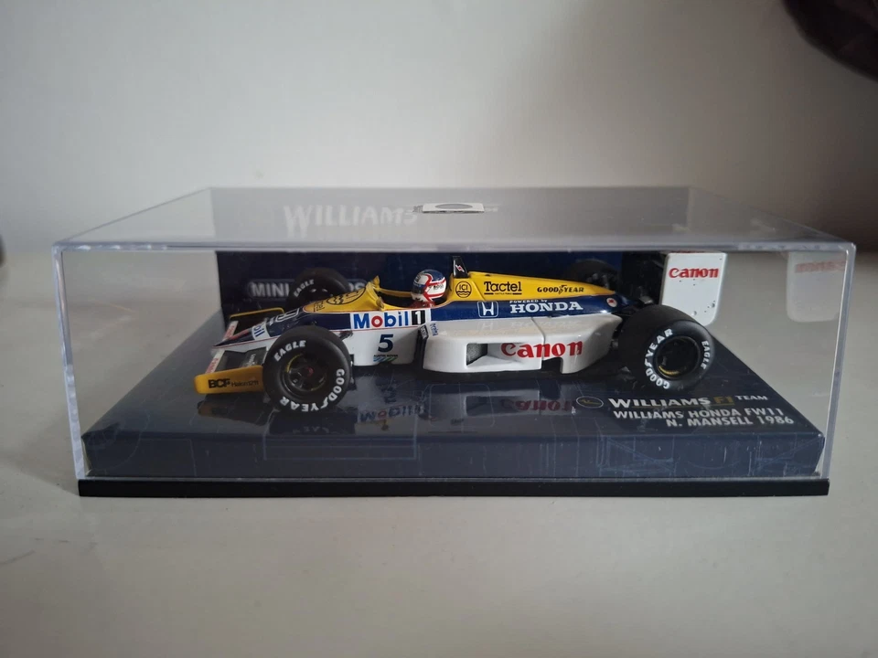 Minichamps F1 1:43 Williams Honda FW11 Nigel Mansell 1986 Diecast Model.  New. - Image 1 of 4
