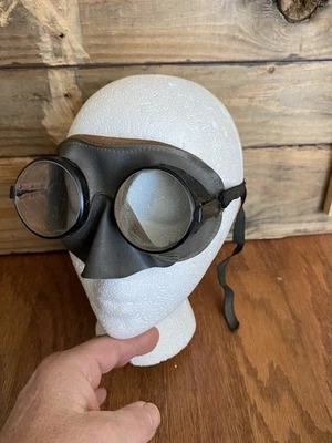 Gafas de seguridad vintage de cuero Wilson Steam Punk motocicleta Foto 1 de 4