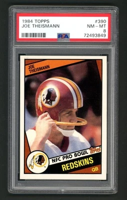 1984 Topps Joe Theismann #390 PSA 8 Redskins - Image 1 of 2