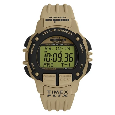 Timex Flix TW5M63100 Ironman Quartz Men's Watch Yellow Dial Digital From Japan - image 1 of 4