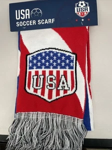 USA Soccer Stars and Stripes American Flag Scarf Unisex Adult New - Picture 1 of 5