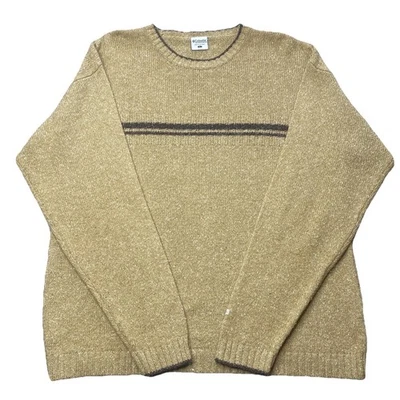 Suéter Columbia Para Hombres L Mezcla de Lana Clásico Retro Pullover Cuello Redondo Beige Tejido Foto 1 de 4