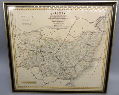 Rare 1891 Suffolk Ordnance Survey Map of Railways and Station Names by Whites - Image 1 of 4