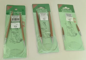 Set of ChiaoGoo Premium Bamboo Circular Needle Patina 16" long/Size US 1.5 DS - Picture 1 of 2