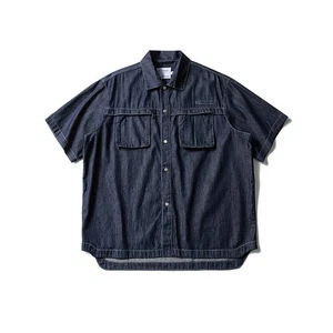 Summer New Retro Men Casual Denim Shirt Short-Sleeved Jacket Breathable Cotton - Picture 1 of 12