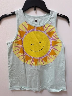 Camiseta sin mangas Tea Collection gráfica cara soleada como nueva 100 % algodón talla 14 Foto 1 de 4