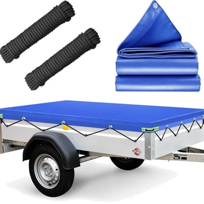 Anhängerplane Flachplane  207x114cm 750kg Plane mit 7m Planenseil - Bild 1 von 4