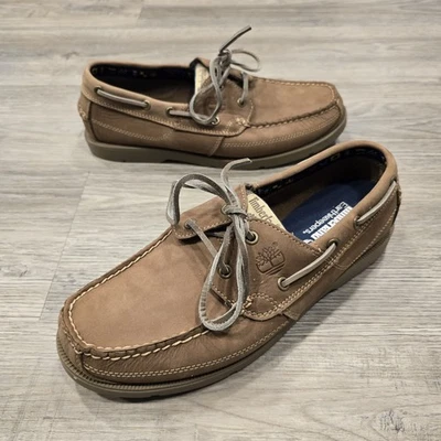 Timberland Earthkeepers Mocasines Para Hombres 9.5 Cuero Tostado Barco Zapatos Cómodos Informales Foto 1 de 4