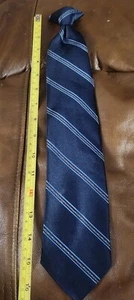 Youth 17" Blue Striped Clip-On Tie Ketech - Picture 1 of 5