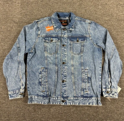 Members Only Jacket Blue Denim Jean Trucker Bomber Nickelodeon Mens Extra Large - Image 1 of 4