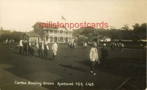 REAL PHOTOGRAPHIC POSTCARD OF CARLTON BOWLING GREEN, AUCKLAND, NEW ZEALAND - Picture 1 of 2