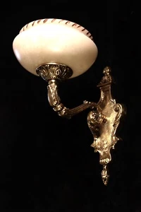 Lámparas de pared de alabastro reales individuales apliques candelabro de bronce macizo - Imagen 1 de 7