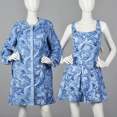 XXL 1960 Abercrombie & Fitch Traje de Baño Mameluco Vestido Encubrimiento Talla Grande Años 60 Nuevo de Lote Antiguo Foto 1 de 4