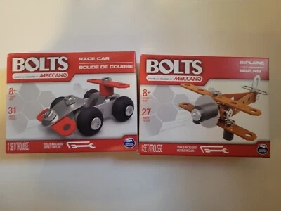 ERECTOR MECCANO BIPlane & RaceCar Metal Model Kit 3D Puzzle NEW  - Image 1 of 4