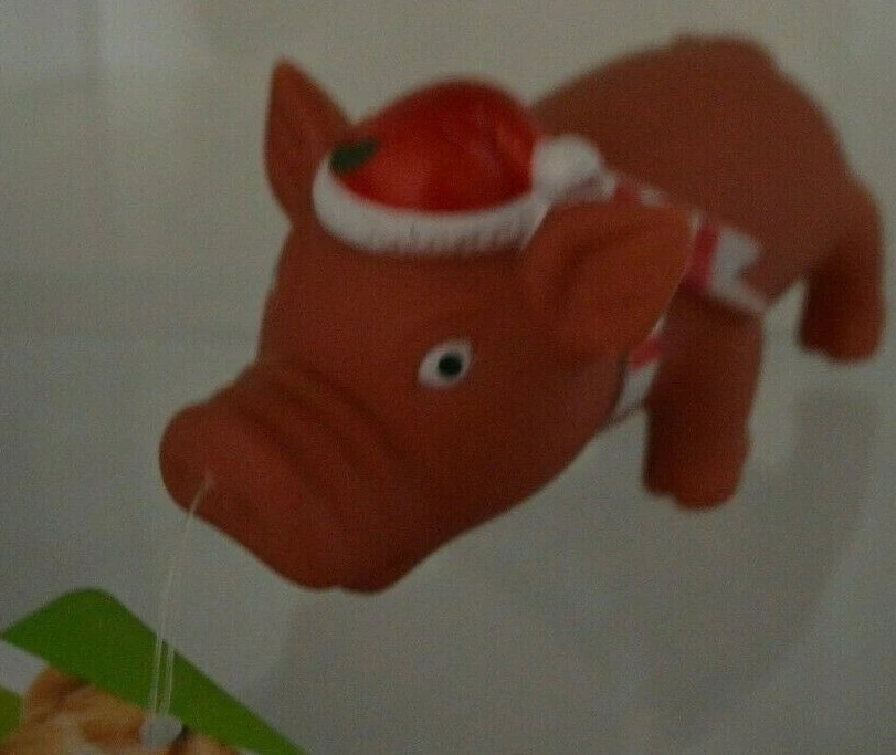 GIOCATTOLO GIOCO INTERATTIVO MAIALE MARRONE PER CANI LATTICE CON SQUEAK SUONO   - Immagine 1 di 1