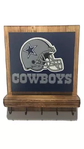 Dallas Cowboys Rustic Plaque wall decor key hanger holder organizer - Picture 1 of 4
