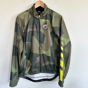 Podiumwear Jacket Mens L Camo Cycling Full Zip Green Yellow Outdoor - Picture 1 of 8