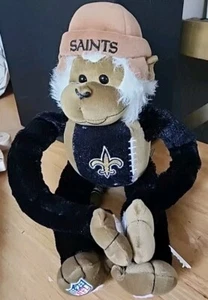 Vintage New Orleans Saints Pro NFL Team Hugging Monkey Plush 16" Stuffed Animal - Picture 1 of 10