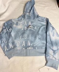 Girls Nike Jordon Pullover All Over Print Size S NWT Tie Dye Blue - Picture 1 of 7
