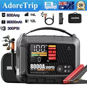 8000A Car Jump Starter W/Air Compressor Battery High Booster Power Bank Pack - Picture 1 of 11