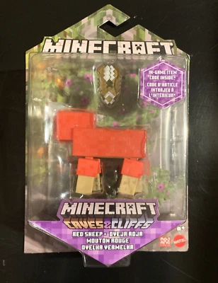 "Figura de acción Mattel Minecraft Caves & Cliffs Red Sheep 2,5"" con código nueva" Foto 1 de 2