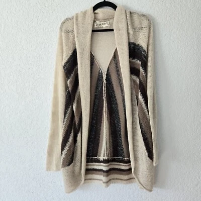 Suéter cárdigan tejido abierto marrón y tostado Aventura M Foto 1 de 4