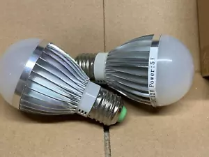 12v Input Led Light Bulbs Daylight 5w E26 Standard Base 40-50w Equivalent 2pack - Picture 1 of 4