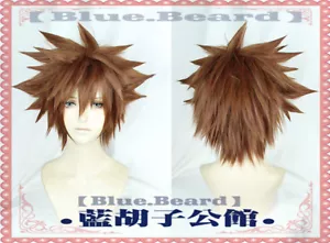 Kingdom Hearts 3 Sora kurzes Kostüm Anime Cosplay Perücke (notwendig gestaltet) + Perücke KAPPE - Bild 1 von 2