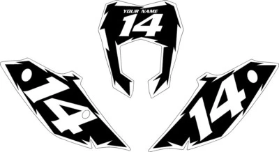 2014-2017 GasGas EC250-EC300 Pre-Printed Black Backgrounds - White Shock Series Foto 1 de 3