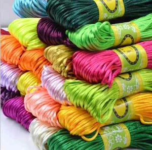  20M Chinese Knot Satin Nylon Braided Cord Macrame Beading Rattail Wire Cord  - Picture 1 of 32
