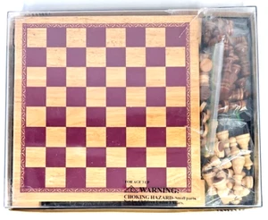 Woodfield Collection 2 In One Wood Chess & Checkers Game 2004 Cardinal - Picture 1 of 4